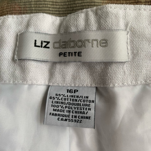 White Linen Liz Claiborne Pants - Picture 3 of 4